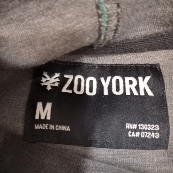 Zoo York Gray Blue Green Long Sleeve Hooded Shirt Men's Size Medium - Picture 6 of 6